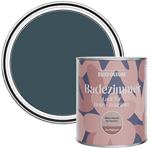 Rust-Oleum Blue Moisture Resistant Bathroom Wood and Cabinet Paint in Gloss Finish - Evening Blue 750ml