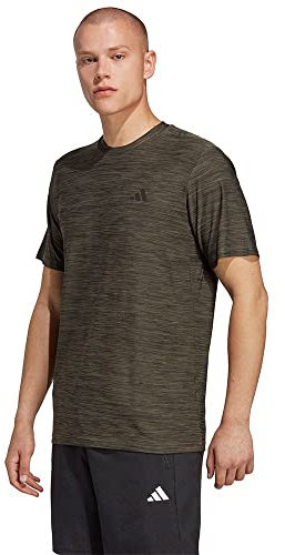 adidas Herren Train Essentials Stretch Training Tee, Olive strata/Black/Black, 3XL