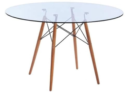 Noorsk Design Mesa Redonda De Comedor o Cocina Tower Cristal 100 (Diámetro 100)