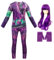 Berich Costume da principessa per ragazze, costume con parrucca, tuta viola, set per Halloween, Giornata mondiale del libro, settimana, gioco di ruolo, travestimento per ragazze 7-8 anni, 140