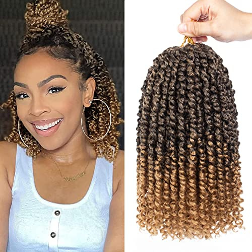 Xtrend 10 pouces 8 packs Présidette PASSION Twist Crochet Course Natural ombre Pré-boucle courte de passion Twists Extensions de cheveux pour les femmes 12 Strands/Pack (T27#)