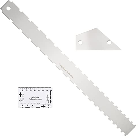 Be In Your Mind 3Pcs Guitar Neck Ruler String Action Gauge Ruler Fret Rocker Guitar Neck Notched Straight Edge Luthiers Tool for Electric Guitar Acoustic Guitar Bass
