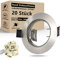 HiBay 20er Set LED Einbaustrahler 230v GU10 Einbaurahmen Rund Gebürstet Edelstahl Einbauspots Inkl. GU10 Fassung für LED oder Halogen Leuchtmittel