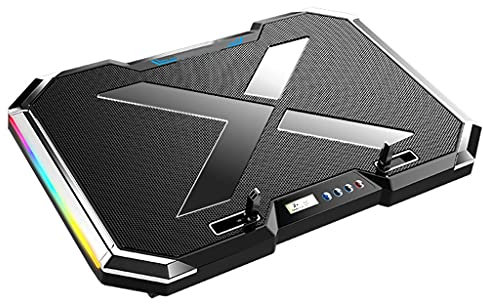 Gaming Laptop Cooler Six Fan Led Screen Two USB Port RGB Lighting Cooling Pad Notebook Stand for Laptop 12-17 Inch