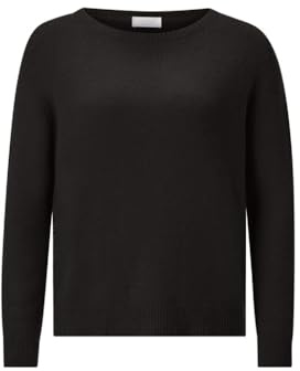 Rich & Royal Damen Strickpullover Cozy Crew Neck mit Alpaka schwarz (15) L