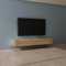 Mai & Mai Meuble TV Suspendue Armoire avec Soft-Close Table TV pour Le Salon Marron Clair 200x40,2x30 cm TC002