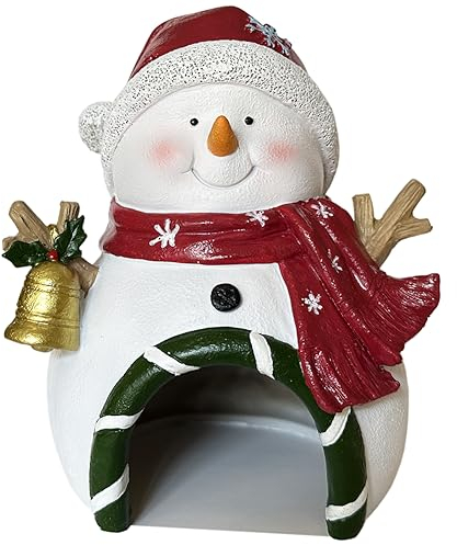 SLOCME Aquarium-Weihnachts-Schneemann mit Glocken-Dekorationen – Aquarium-Weihnachts-Schneemann-Landschaftsdekoration, schafft festliche Atmosphäre
