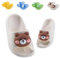 Badelatschen Kinder Flache Sommer Hausschuhe Jungen Mädchen Dusch Badeschuhe Strand Pantoletten Slippers Eltern-Kind Sandalen Leicht Anti-rutsch Badeschlappen Braunbär 24-25(Etikettengröße 160mm)