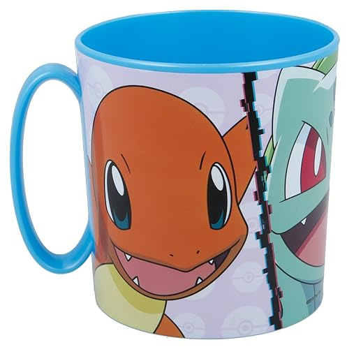 CARTOON Tazza in plastica riutilizzabile Pokémon adatta al microonde BPA Free capacità 350 ml tazza per bambini