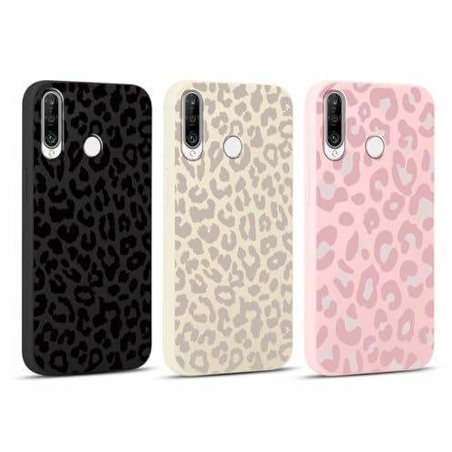 Yoedge 3 Stück Handyhülle für Huawei P30 Lite / P30 Lite New Edition Hülle 6,15,Leopard Muster Design Frauen Mädchen Aesthetic Handyhülle Dünn Weich Schlanke Silikon TPU Flexible Stoßfest Schutzhülle