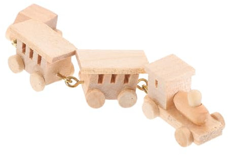 HEMOTON Spielzeugeisenbahn Bahn Mini Holzzug Mini Zug Spielzeug Holzdekoration Miniatur Modelleisenbahn Desktop Basteln Holz Spielzeug Heimdekoration Puppenhaus Puppenhaus
