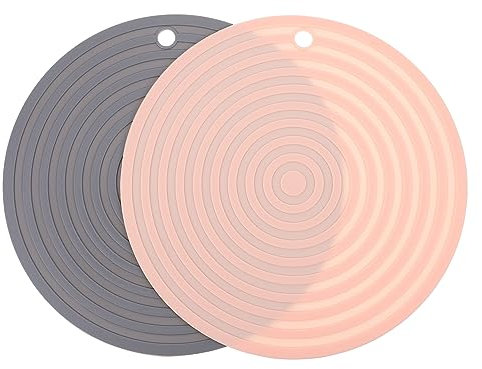 BESPORTBLE 2pièces Tapis Silicone pour Gamelles De Chiens Tapis Isolants Silicone Antidérapants pour Nourriture De Rose Et Gris