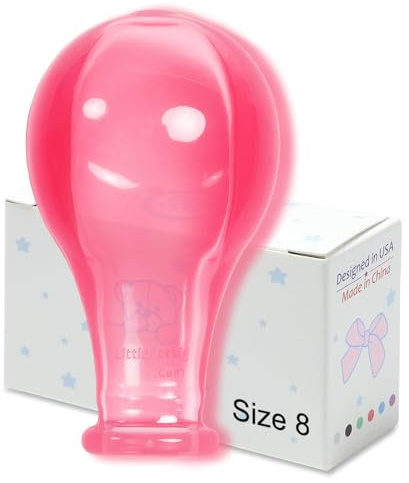 LittleForBig Erwachsene Extra große Größe 8 Bonbon-Glanz farbenfrohe transparente Schnullernippel - Ersatz-Sauger in Übergröße Rosa