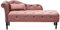 Chaise longue retrò a sinistra in velluto con cuscino Rosa