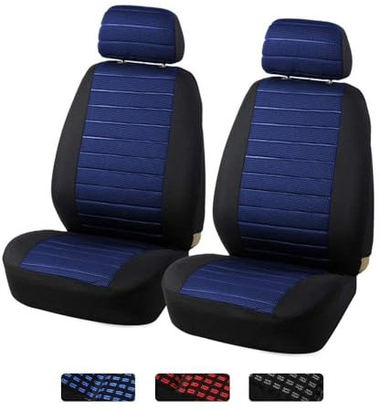 Aodelai Universelle Sitzbezüge Auto Vordersitze Autositzbezüge Schonbezüge Vorne Vordersitzbezüge Seitenairbag geeignet, 2er Jacquard-Fabirk Autoschonbezüge, Blau
