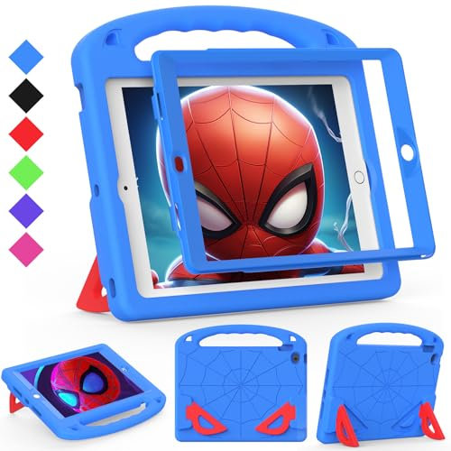 LKOOZO Funda Infantil para iPad 9ª/8ª/7ª Generación (iPad 10.2 Pulgadas 2021/2020/2019), Funda a Prueba de Golpes con Protector de Pantalla (Azul)