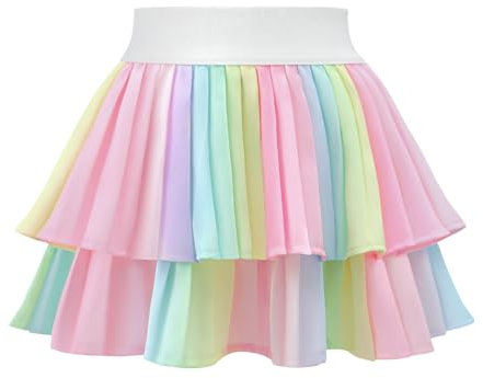 Comfyouth Tennisrock Mädchen Sportrock mit Hose Drunter Hohe Taille Faltenrock Golf Skorts mit Tasche Minirock Lässig Sommerrock für Mädchen