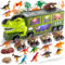MewVeer Ensemble de Camion Dinosaure 26 en 1 - Transporteur Voiture pour Enfants 3 Ans et Plus