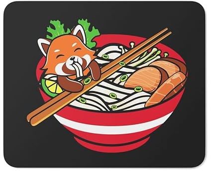 Gaming Mousepad, Red Panda Ramen Tappetino Mouse Gaming Antipolvere Mousepad Antisfilacciamento Gaming Tappetino Mouse per Gamers Notebook 25X30Cm