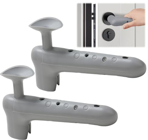 kiki fancy Rubber Door Handle Covers, 2Pcs L Shape Door Stopper Wall Protector Door Knob Cover Door Wall Protectors Silicone Door Handle Bumper for Wall Cabinets Doorknobs Refrigerator