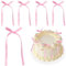 ADQUATOR 10PCS Light Pink Bow Cake Topper Bowknot Ribbons Bow Cake Dessert Picks Pink Cake Decorations for Baby Shower Kids Birthday Wedding Party Anniversary