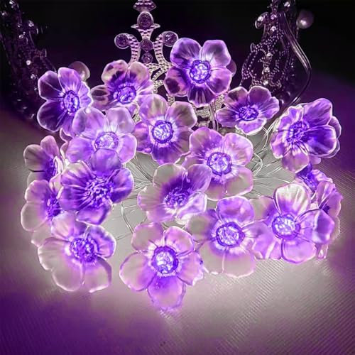 LED Lichterkette Kirschblüten,3M 30 LED Lichterkette Innen Batterie,Cherry Blossom Lichterkette,Kirschblüten-Lichterkette,Innen/Außen Dekor Festival Licht für Hochzeits, Partys
