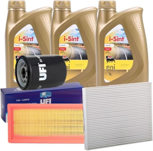 KIT TAGLIANDO 3 FILTRI + 3 LITRI OLIO MOTORE 5W-40 COMPATIBILE CON PUNTO EVO 1.2 BENZINA (65 CV / 48 KW 199 A4.000, ANNO 2009-2012)
