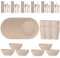 Lot de 42 assiettes et bols incassables en plastique pour 6 personnes - Assiettes plates, bols à céréales, tasses, couverts, camping en plein air