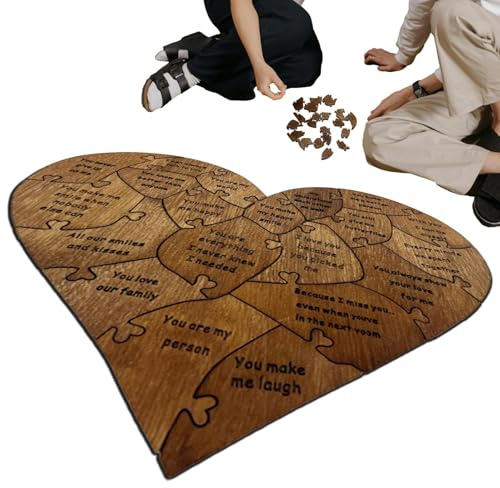 Liebesharz Holzpuzzle - Reasons Why I Love You Love Puzzleteilzeichen, Valentinstag-Puzzle, Romantische Puzzle, 2024 Liebe Puzzle Piece Zeichen