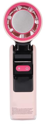 SENECESLI Ventilador de Hielo Portátil, 4000 MAh Ventilador Personal Recargable con Pantalla LED Inteligente, 100 Velocidades Ajustables, Pequeños Ventiladores de Bolsillo para Viajar (PINK)