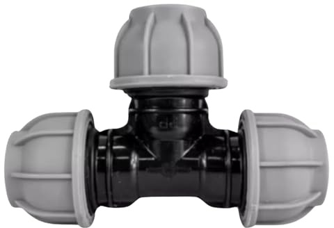 MYPURECORE MDPE Compression Fitting 20-50mm – Straight, Elbow, Tee, Stop End & Valve – BSP Threaded Water Pipe Connector – Leak-Proof Irrigation for Blue Pipe (Tee 20mm)