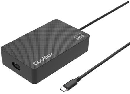 CoolBox Cargador Portátil Universal USB C 100W, Tecnología GAN, Carga Rápida PowerDelivery PD3.0, Compatible con Portátil, Ultrabook, Smartphone, Tablet, Auriculares, Power Bank