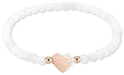 LIEBESKIND BERLIN Broken Heart Beads Bracelet - Elegantes Armband aus poliertem Edelstahl - 17cm - wasserfest & hautfreundlich