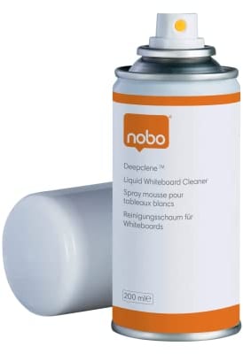 Nobo Deepclene Whiteboard Cleaner spray, 200ml Bottle, Weekly Use, For Dry Wipe/Erase Surfaces & Permanent Ink, 34533943
