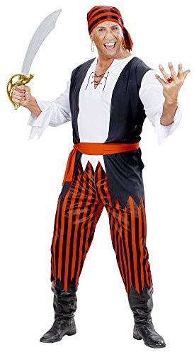 W WIDMANN MILANO Party Fashion - Kostüm Pirat der Karibik, Hemd mit Hose, Weste, Gürtel, Bandana, Karneval, Mottoparty