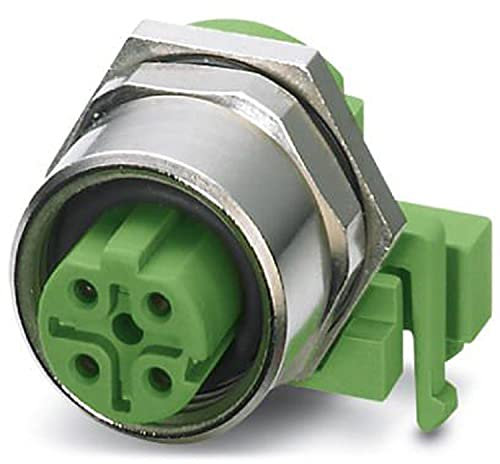 PHOENIX CONTACT SACC-DSIV-M12FSD-4CON-L90 Bussystem Einbaubuchse Ethernet, 4 Polig, M12, Geschirmt, D Kodiert, Gewinkeltem Lötanschluss, 10 Stück