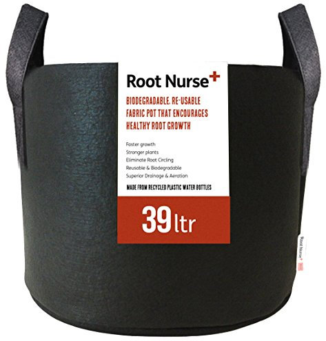 Root Nurse 4 x Fabric Pot Breathable Pots Hydroponics Container Grow Bag Plant Litre (4 x 39Ltr)