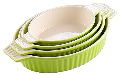 Malacasa Série Bake. Lot de 4 plats à four profonds en 4 tailles - vert