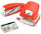 Leitz 5008 NeXXt Series Bürolocher, Metall, bis zu 30 Blatt / Kombi-Set mit Heftgerät + 1000 Klammern extra (hellrot)