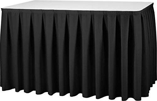 Gastro Uzal Skirting schwarz/Kellerfalte: 490 x 73 cm, Skirtings für Tische, Büffet Skirting Tablerock