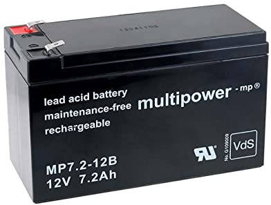 akku-net Bleiakku (multipower) MP7,2-12B VDs kompatibel mit Panasonic Typ LC-R127R2PG1, 12V, Lead-Acid