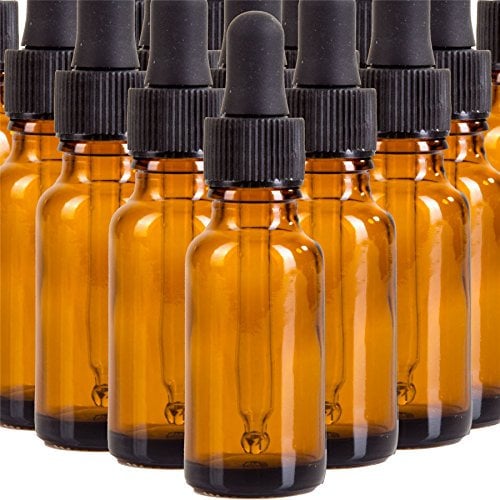 100x Brown 20ml Glass Bottle with Rubber Pipette Fragrance/Herbal/Beard Oils Dropper