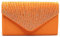 Damen-Clutch mit Strasssteinen, mattiert, Abendtasche, Umschlag, Handtasche, klassische Party, Braut, Clutch, Geldbörse, Orange, Einheitsgröße