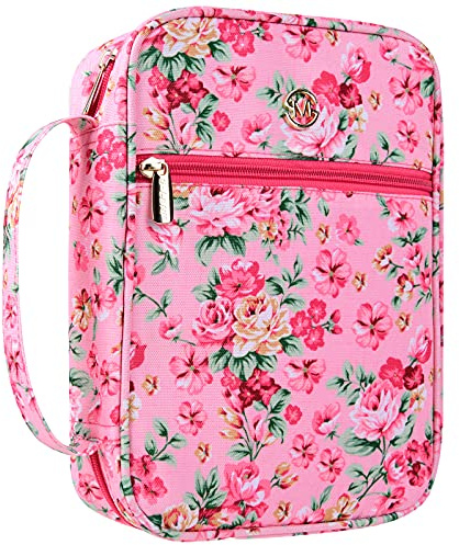 G-LEAF Cover per Bibbia Motivo Floreale con Maniglia e Cerniera, Adatto per la Bibbia di Dimensioni Standard, Regali per la Festa Della Mamma Donna, 10 × 7,5 × 2,10 Pollici