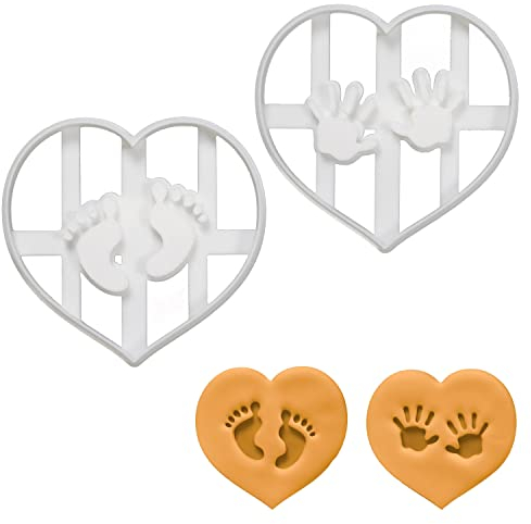 2er Set Ausstechformen (Formen: Baby Handabdrücke & Baby-Fußabdrücke), 2 Teile, Bakerlogy