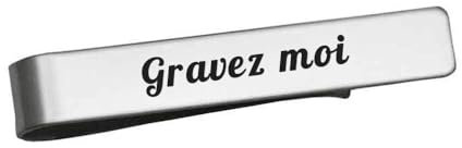 Pince à Cravate Acier Gravure Personnalisée Bijou Homme