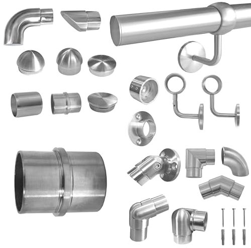 BASIT Rohrverbinder Edelstahl für Handlauf & Geländer I Edelstahl Rohrverbinder innen für Rohr 42,4x2mm I V2A Edelstahl Geländer Zubehör RV40I