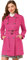 Allegra K Trench-coat à double boutonnage en faux suède avec ceinture manteau pour femmes costume d'Halloween Rose vif XL