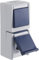 OPUS RESIST Universalschalter Aus/Wechsel mit Steckdose, senkrecht, IP44, hellgrau/stahlblau, 250 V, 10/16 A