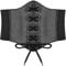 Hoerev Damen Mädchen Elastisch Breites Band Elastisch Gebunden Waspie Korsett Taille Gürtel Bustiers Korsetts，Schwarz mit Stahlknopf，M